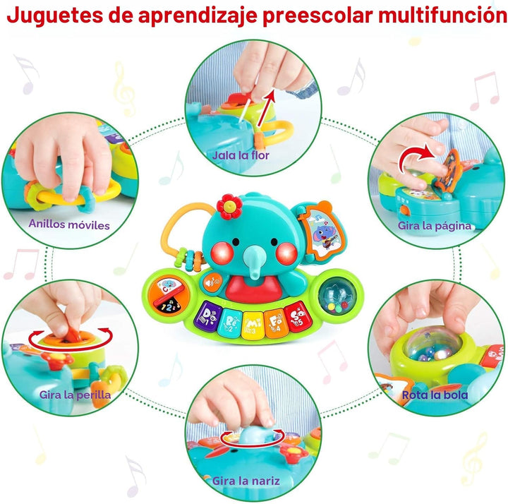 Piano de juguete para bebés de 6 a 12 meses, música iluminada, jugu...