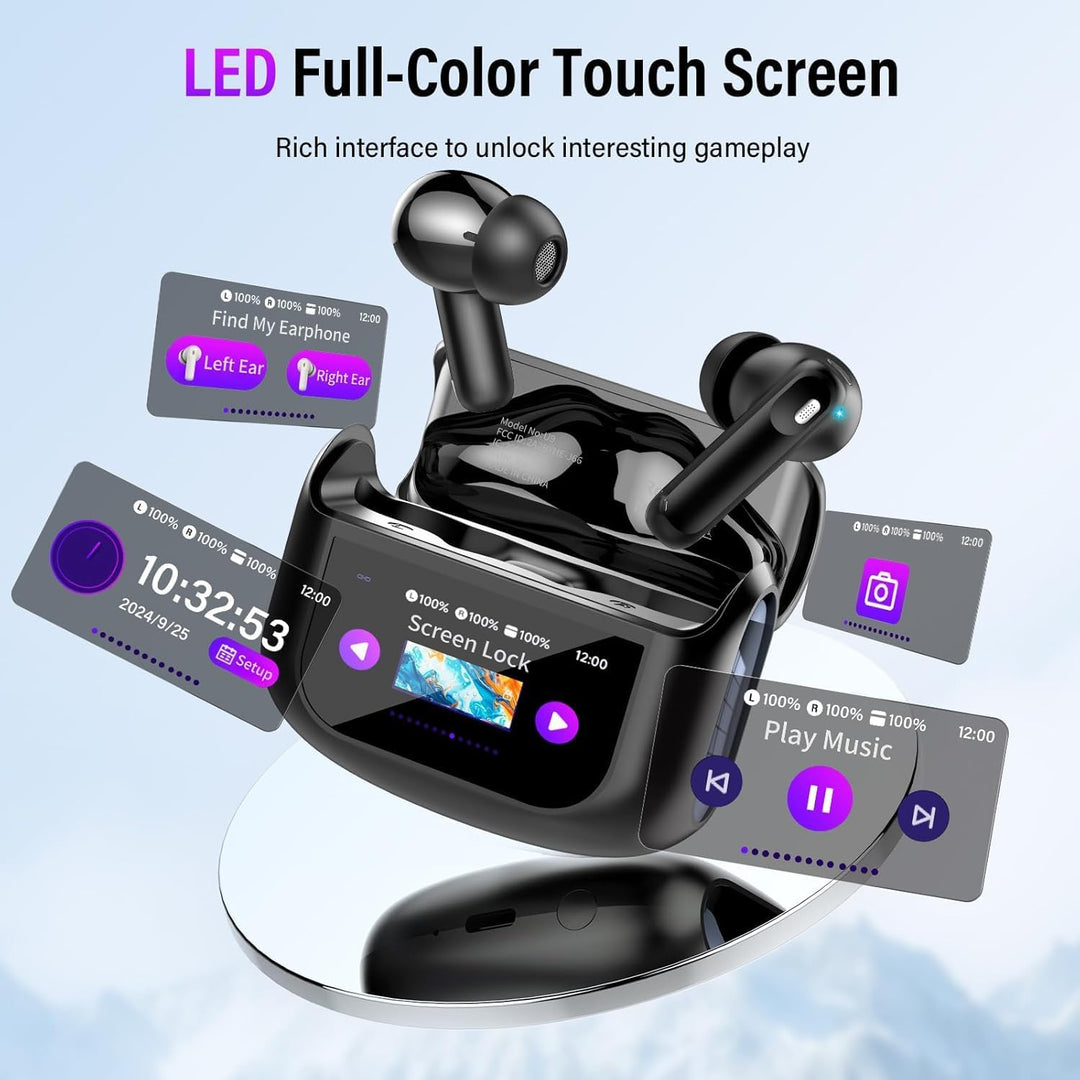 Auriculares inalámbricos, auriculares Bluetooth 5.4 con pantalla tá...