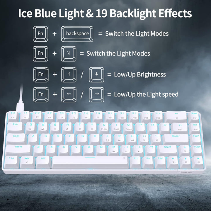 DIERYA T68SE - Teclado mecánico para juegos, 60%, ultra compacto, m...