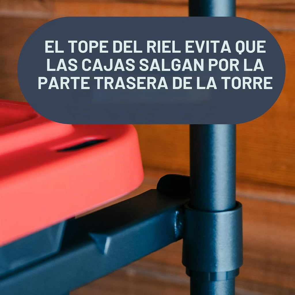 CleverMade Estante de almacenamiento de asas de 27 galones, torre de acero