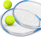 Paquete de 4 raquetas de tenis para adultos, recreativas, para 4 jugadores, raquetas de tenis preencordadas de 27 pulgadas, raquetas de tenis ligeras a granel con 4 pelotas de tenis, 4