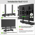 USX MOUNT Soporte universal para barra de sonido, soporte de TV para barra de sonido con altavoz, se adapta a 2 opciones de instalación, soporte de base antideslizante extraíble que se extiende de