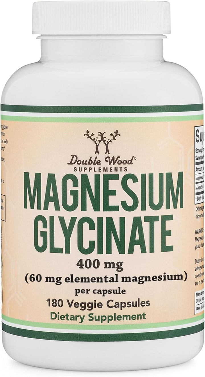 Glicinato de magnesio 400 mg | 180 cápsulas | Apoyo para el sueño,...