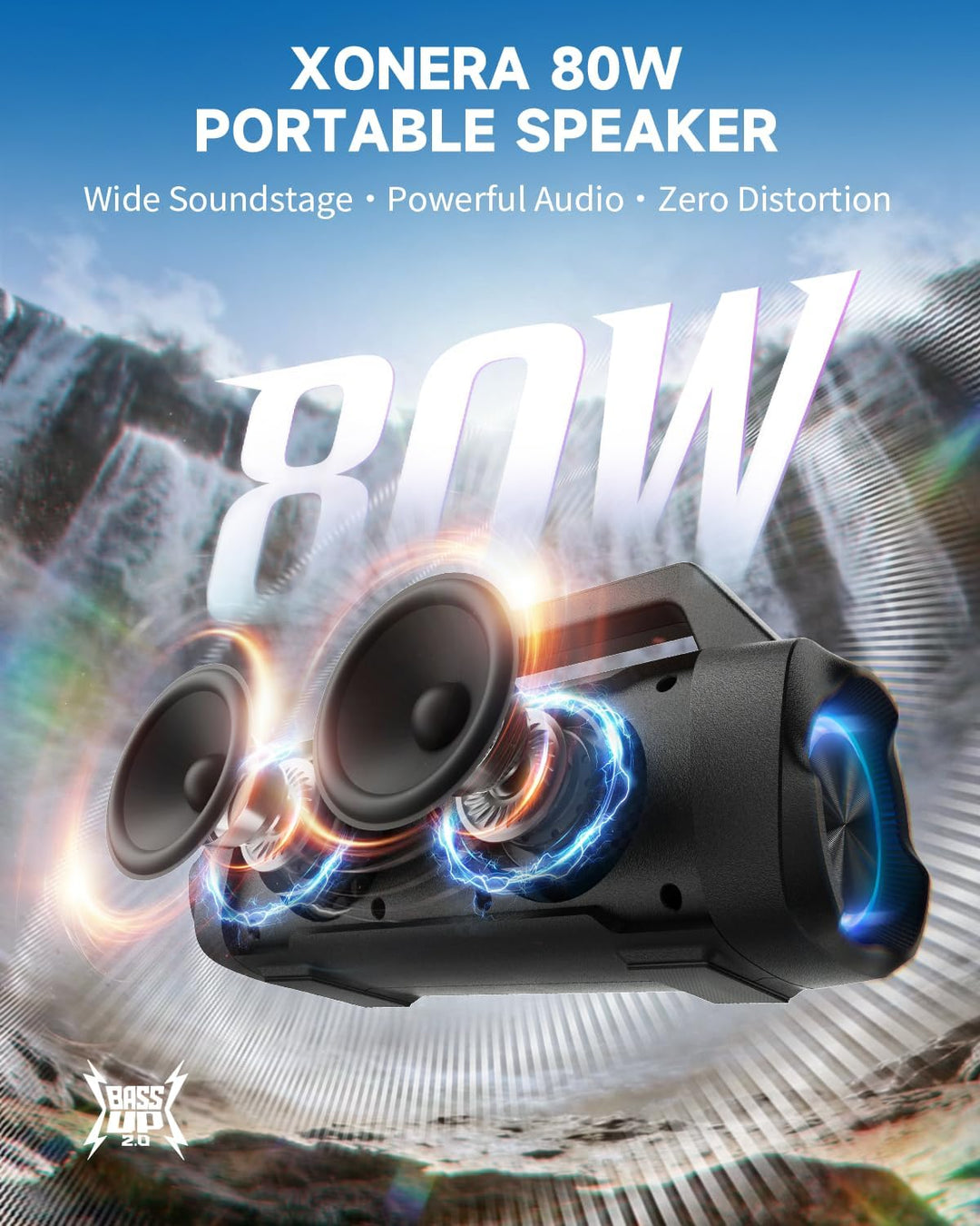 Xonera Altavoces Bluetooth inalámbricos, altavoz potente de 80 W (m...