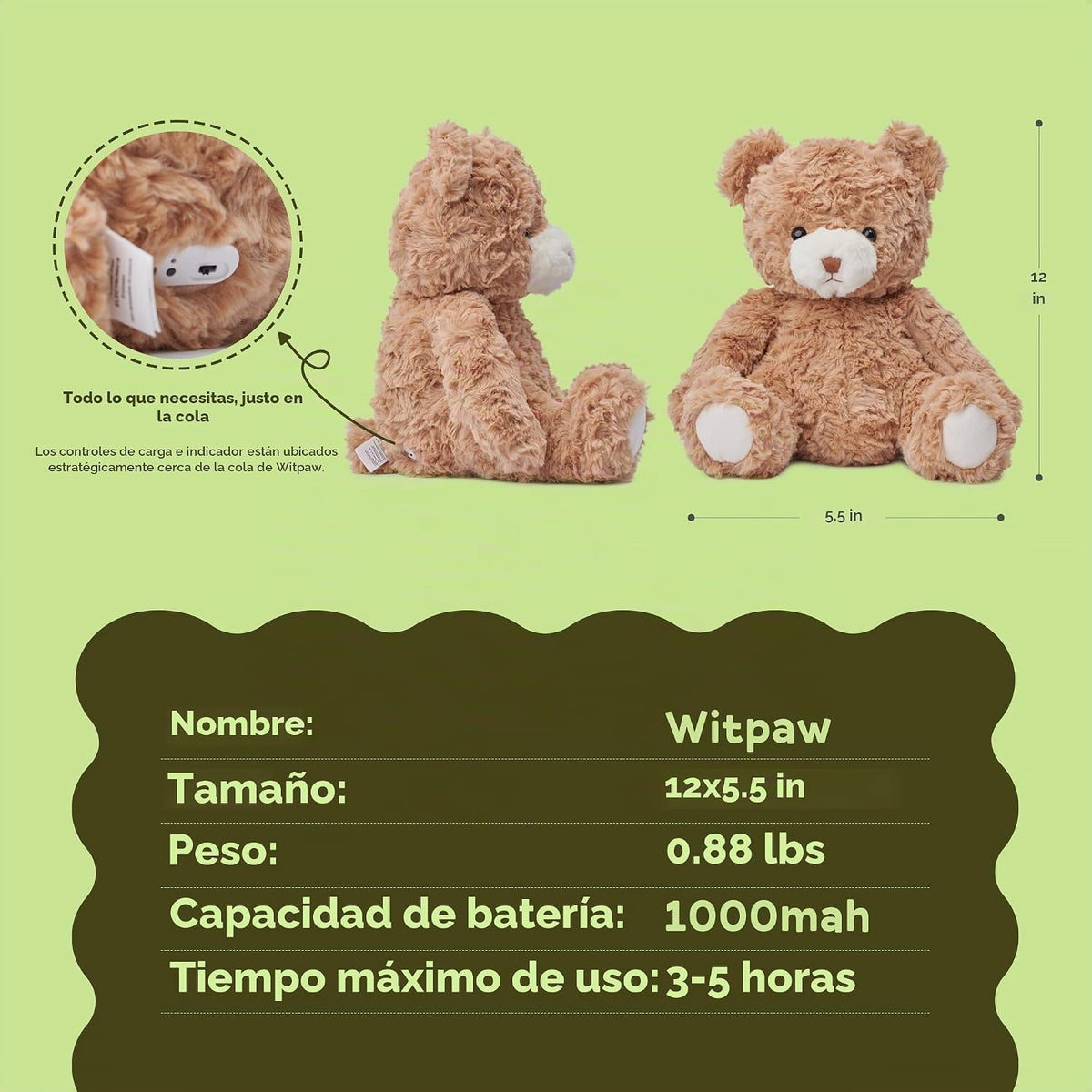 Oso de peluche AI para niños de 3 a 9 años, conversación de IA en tiempo real y respuestas de voz inteligentes, compañero de IA interactivo sin pantalla para la hora de acostarse, historias