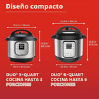 Instant Pot IP-DUO60, 6cuartos/1000W - Olla a presión multifunción 7 en 1, Acero inoxidable y negro
