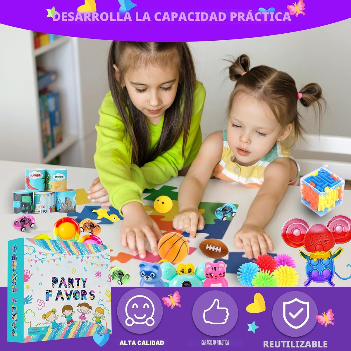 1000 piezas a granel de recuerdos de fiesta para niños, paquete de juguetes de jugueteo, rellenos de calcetines, cofre de caja del tesoro, fiesta de cumpleaños, premios de carnaval para el aula