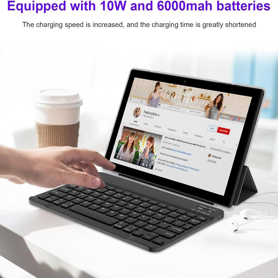 Tablet Android 15 de 10 pulgadas, tabletas 2 en 1 con teclado\/rató...