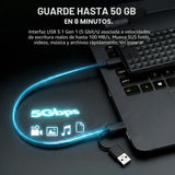 ModusTech Disco duro externo portátil de 500 GB USB 3.0\/Tipo-C, HD...