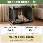 Jaula de Viaje Plegable para Perros de 24 Pulgadas, Caseta Suave Portátil de 4 Puertas para Perros Medianos a Grandes, Ventanas de Malla Resistente a Mordeduras, Uso en Interiores/Exteriores