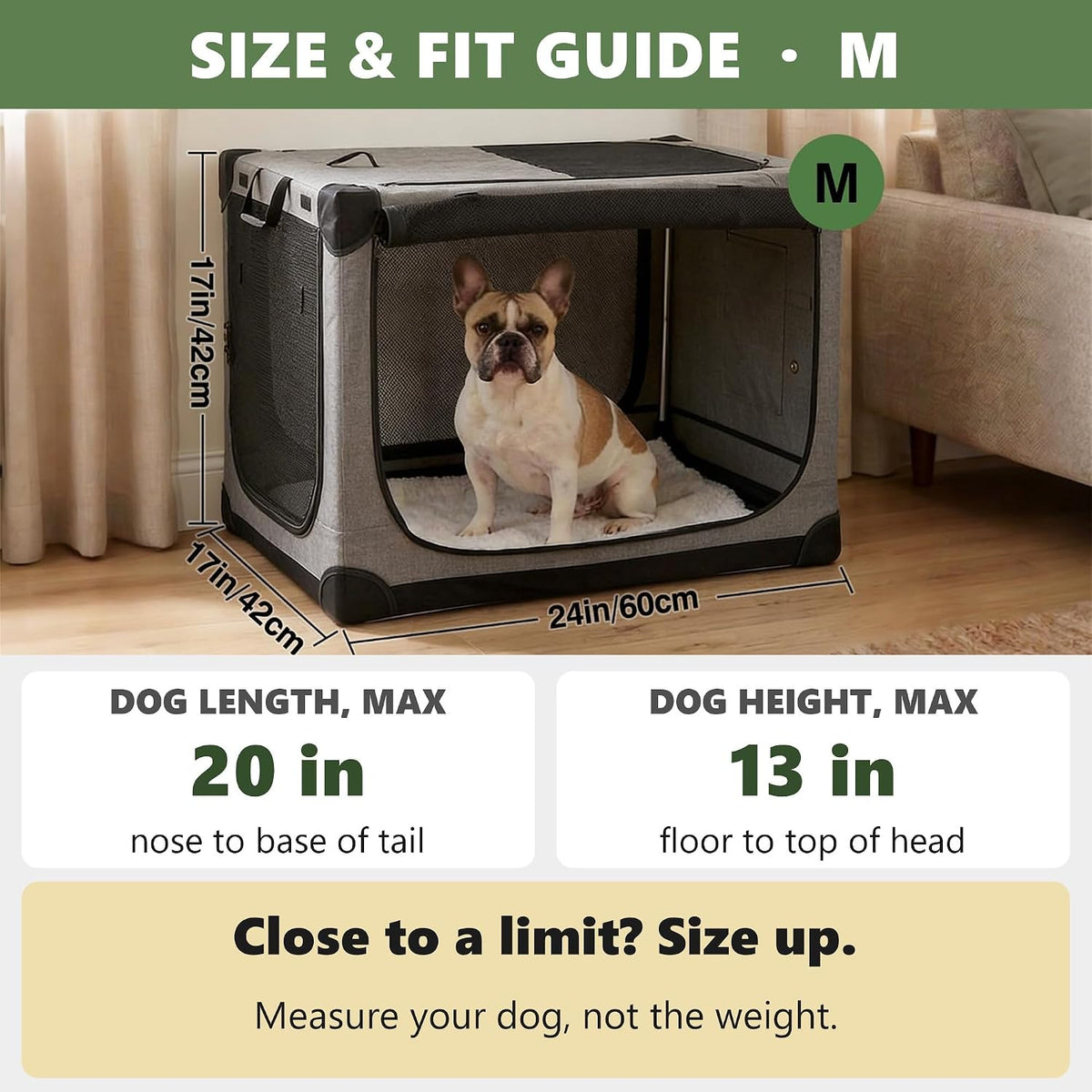 Jaula de Viaje Plegable para Perros de 24 Pulgadas, Caseta Suave Portátil de 4 Puertas para Perros Medianos a Grandes, Ventanas de Malla Resistente a Mordeduras, Uso en Interiores/Exteriores