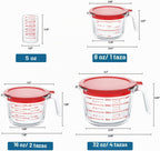 Juego de tazas medidoras de vidrio de 4 piezas
