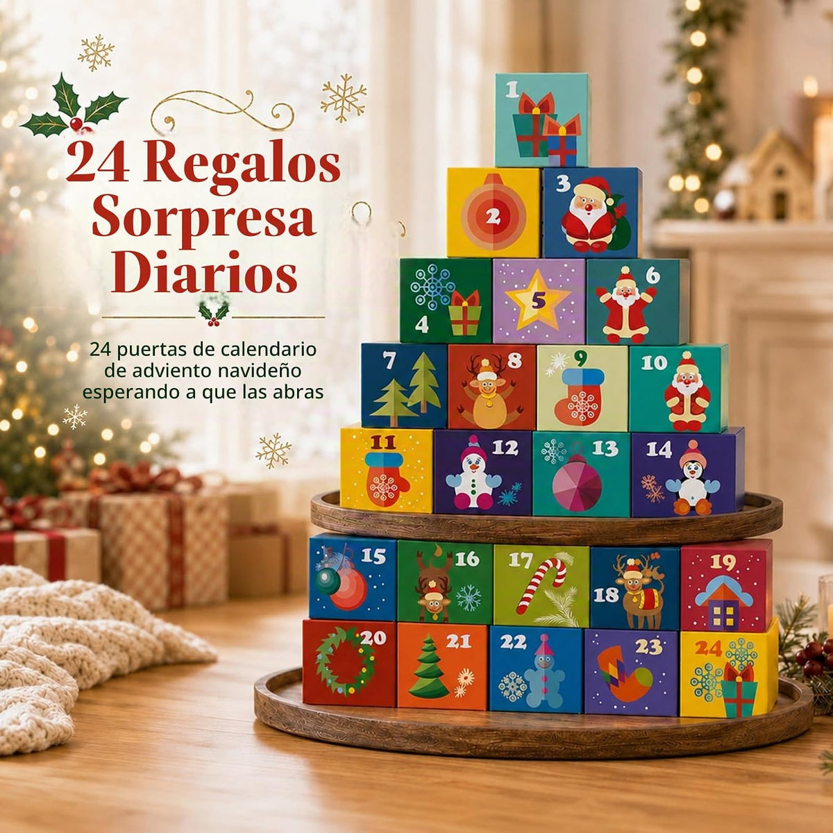 HOGOKIDS Calendario de Adviento 2026, juego de construcción de ramo de