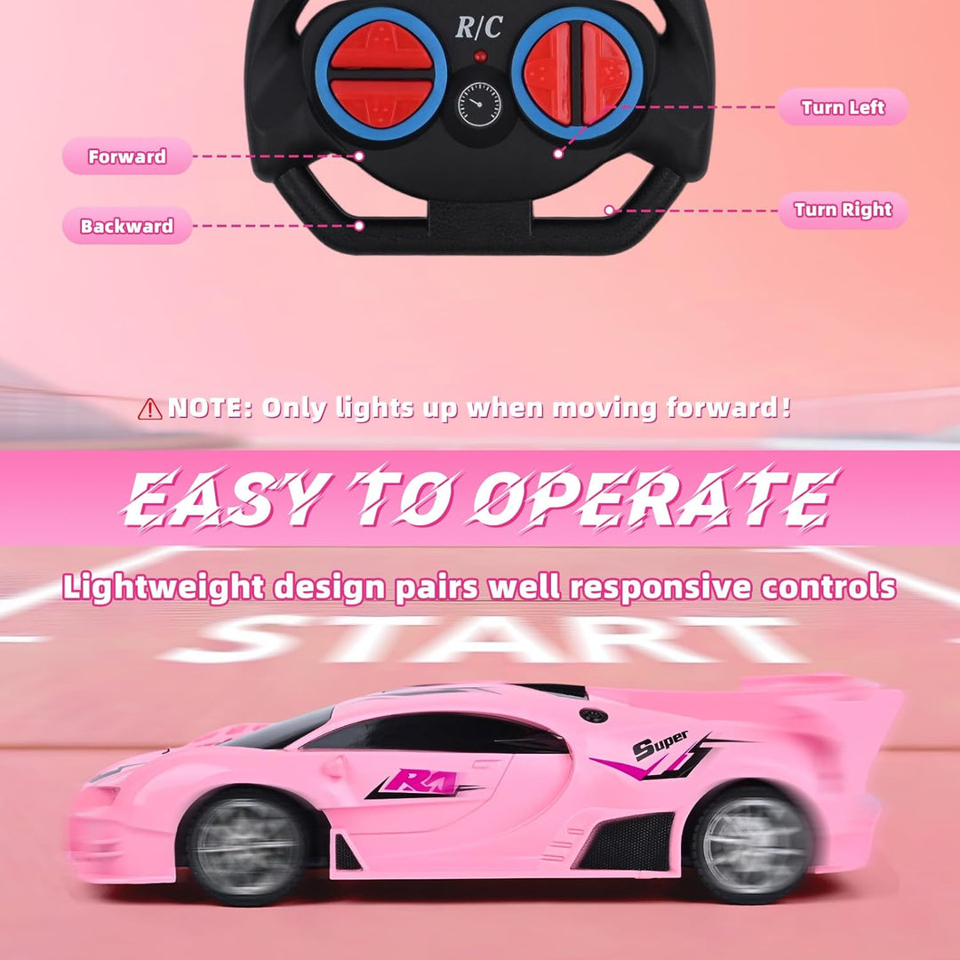 KULARIWORLD Coche de Control Remoto Rosa para Niñas, Coches RC de D...