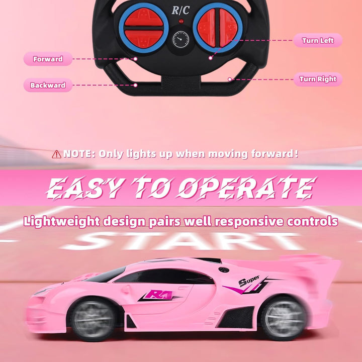 KULARIWORLD Coche de Control Remoto Rosa para Niñas, Coches RC de D...
