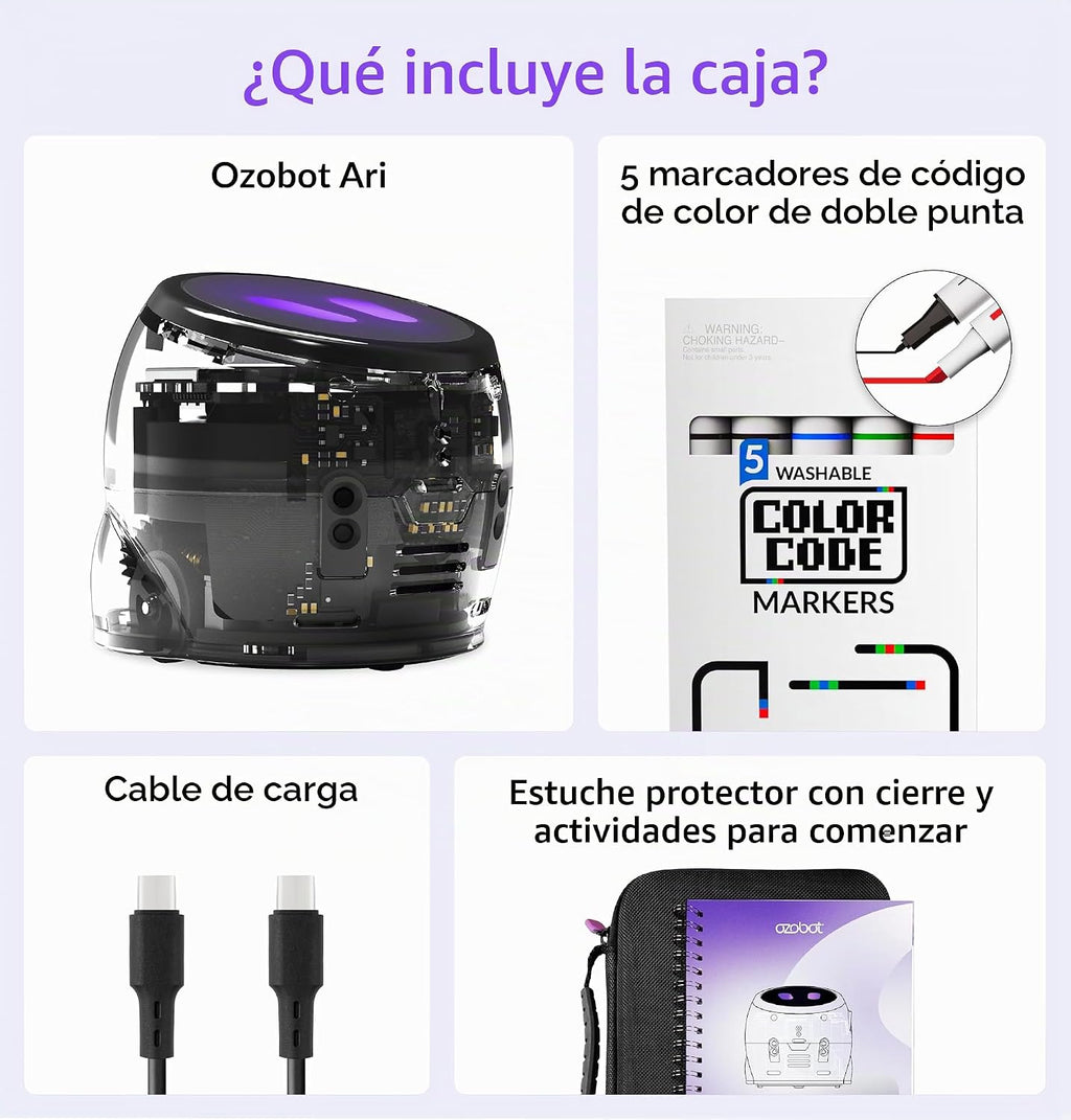 Ozobot - Kit de robot de codificación Ari | Edades 8-14 | Codificación STEM para niños y profesores