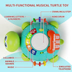 Juguetes para bebés de 6 a 12 meses, juguete para tiempo boca abajo de 12 a 18 meses, juguetes musicales de tortuga que gatea con luz y sonido, juguete educativo temprano de cumpleaños para