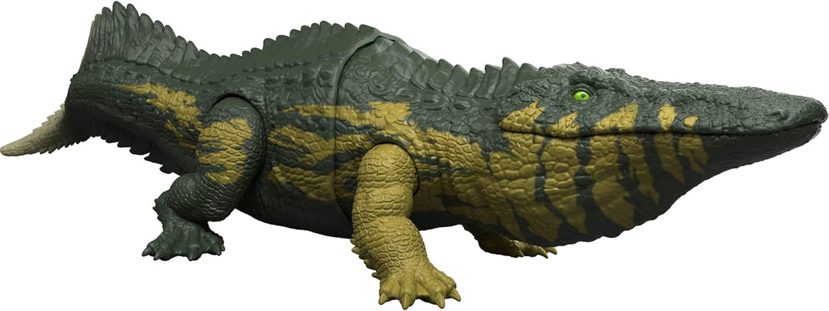 Mattel Jurassic World Wild Roar Stomatosuchus Figura de dinosaurio, L & S