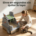 Caja de arena de acero inoxidable cerrada, bandeja de metal cubierta XL