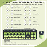 Teclado y ratón inalámbricos, MOFII con teclas redondas de 104 tecl...