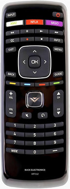XRT112 - Control remoto de repuesto para televisores Vizio, fácil configuración, infrarrojos, teclas de acceso directo, control remoto universal, compatible con D, E, M, P, V, PX