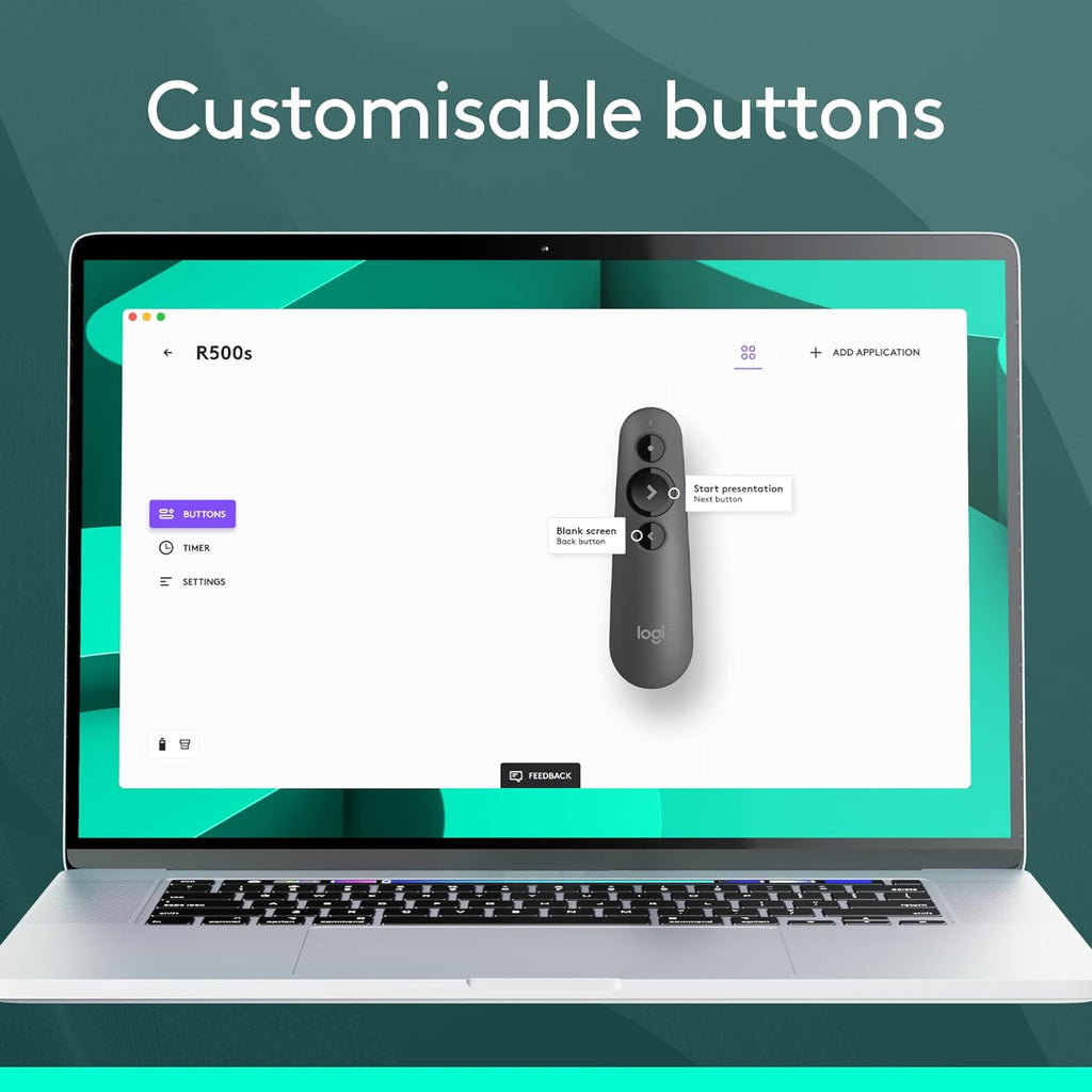 Logitech Presentador inalámbrico R500s PowerPoint Clicker con puntero láser