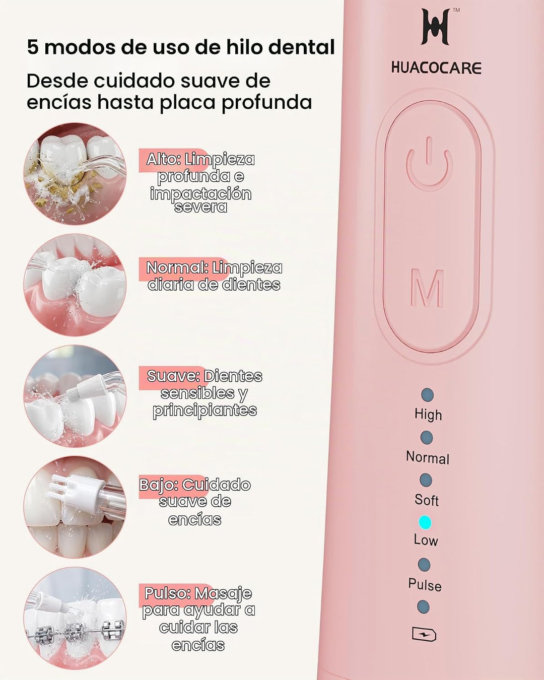 Kit de cuidado dental profesional mejorado: irrigador dental de 5 m...