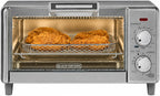BLACK+DECKER - Horno tostador de 4 rebanadas, horno de encimera 5 en 1