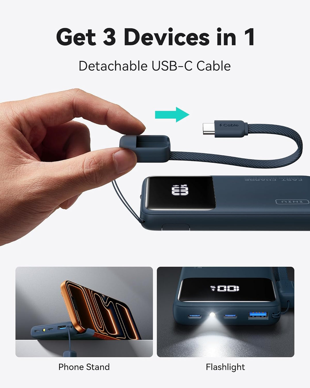 INIU Cargador Portátil, Banco de Energía Delgado de 10000mAh, Paque...