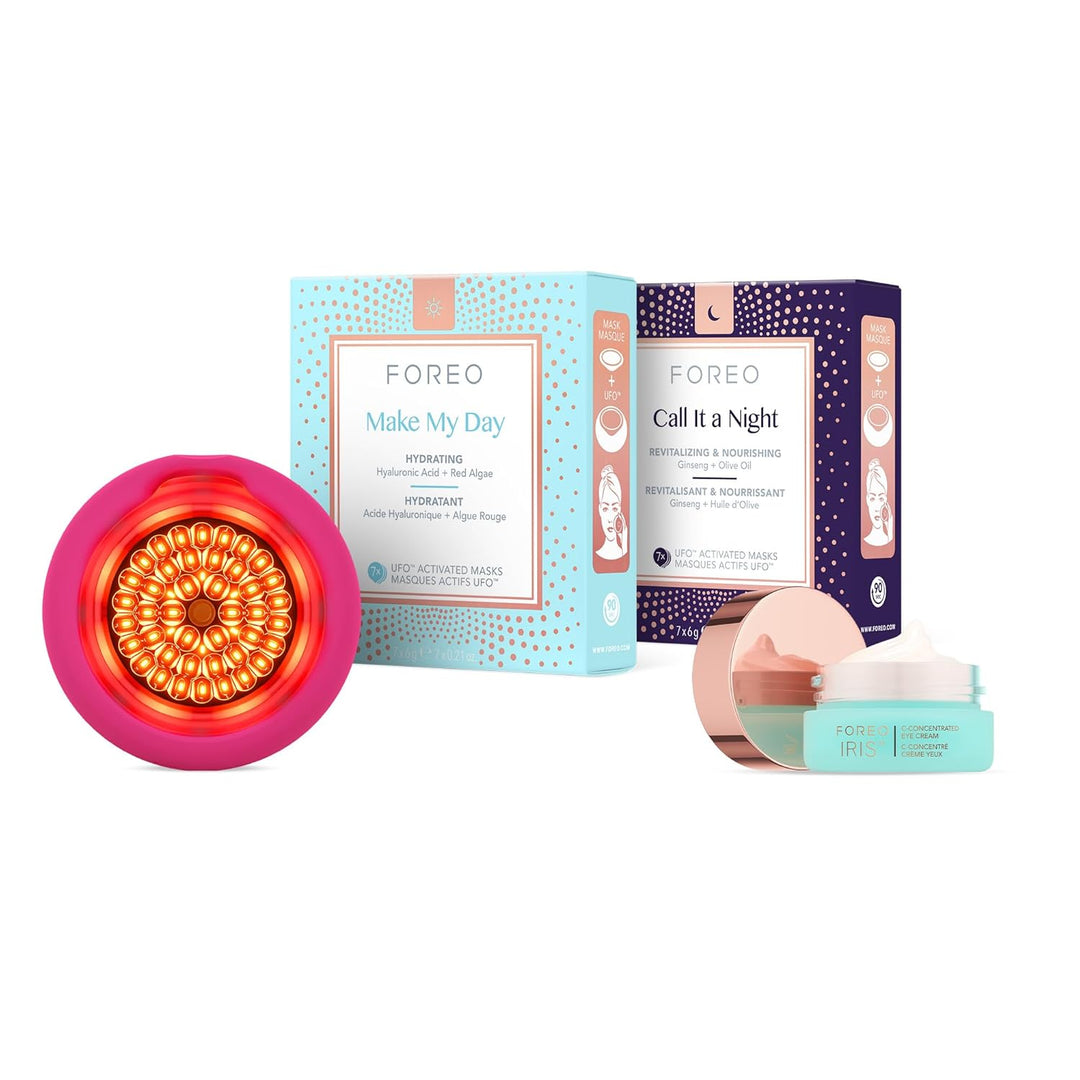 FOREO Hydrate &amp; Brighten UFO - Juego de 3 luces LED, dispositiv...