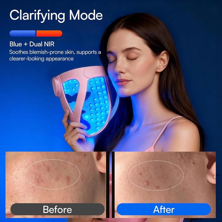 INIA Glow 4D - Máscara de terapia de luz roja inalámbrica para cara...