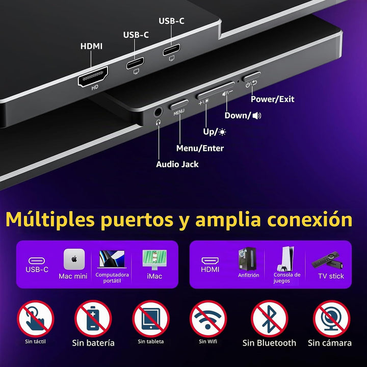 cocopar Monitor portátil de 18.5 pulgadas 2K QHD 120Hz 120% sRGB Mo...