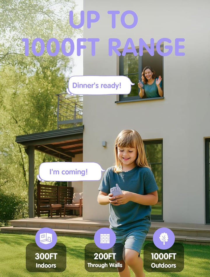 Walkie Talkie para niños con video: paquete de 2 juguetes recargabl...