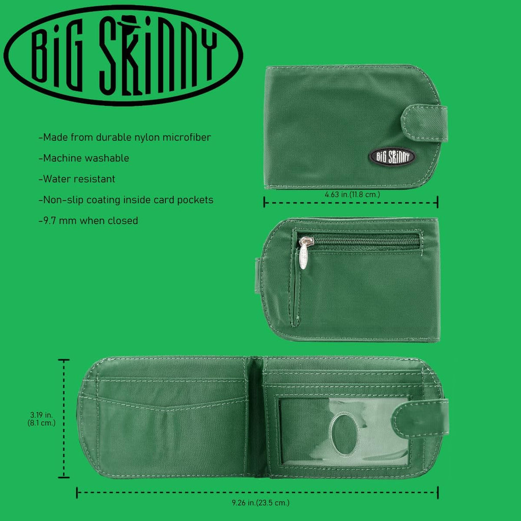 Big Skinny Billetera Taxicat plegable en dos para mujer, hasta 25 tarjetas