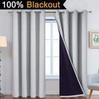 Yakamok Cortinas 100% opacas de color gris claro de 84 pulgadas de largo y