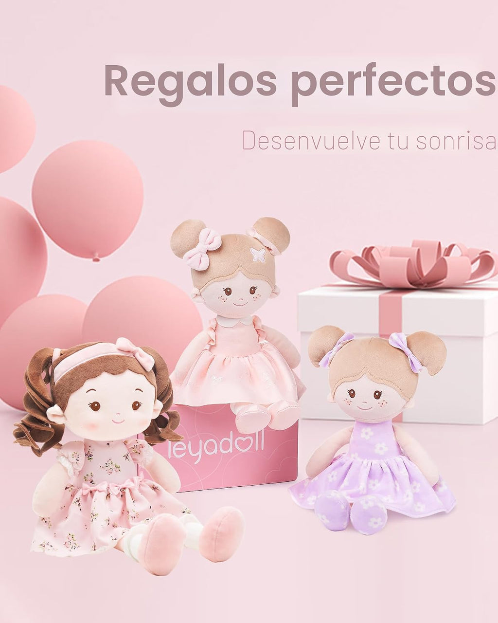 LeyaDoll Muñeca de bebé suave de felpa (16 pulgadas), Princesa Breeze-rosa