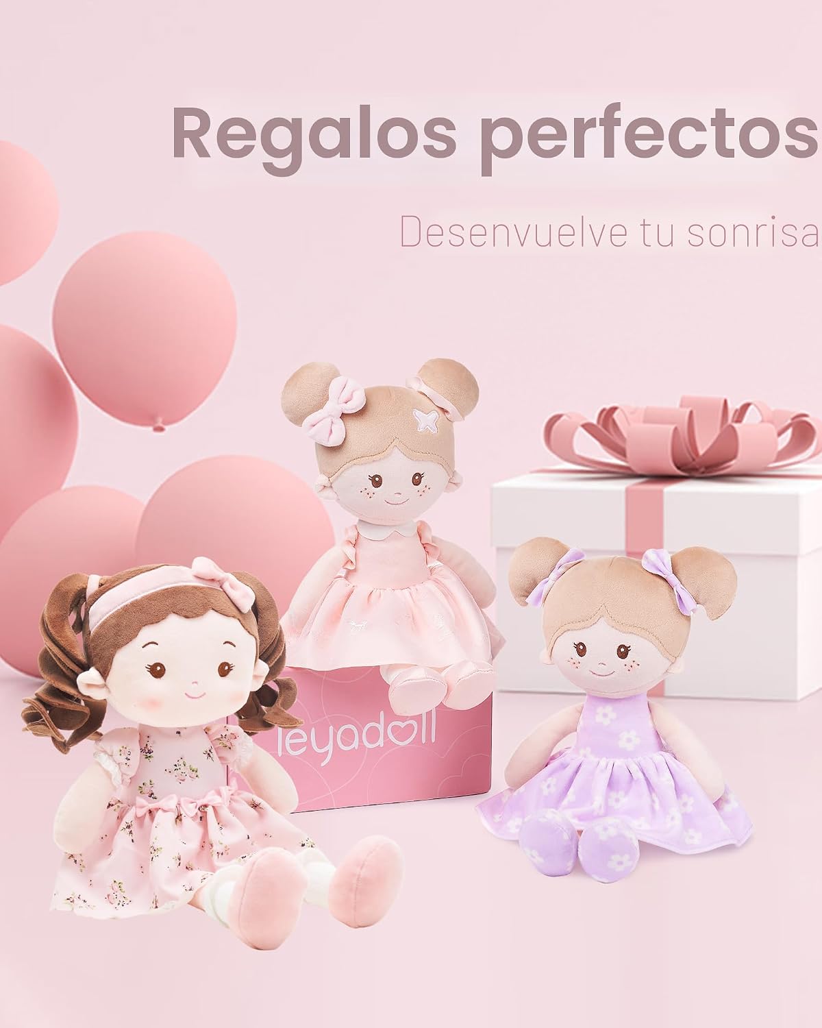LeyaDoll Muñeca de bebé suave de felpa (16 pulgadas), Princesa Breeze-rosa