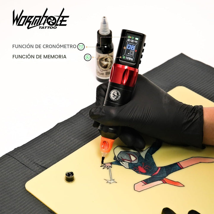 Kit de pistola de tatuaje Wormhole, kit de máquina de tatuaje inalá...