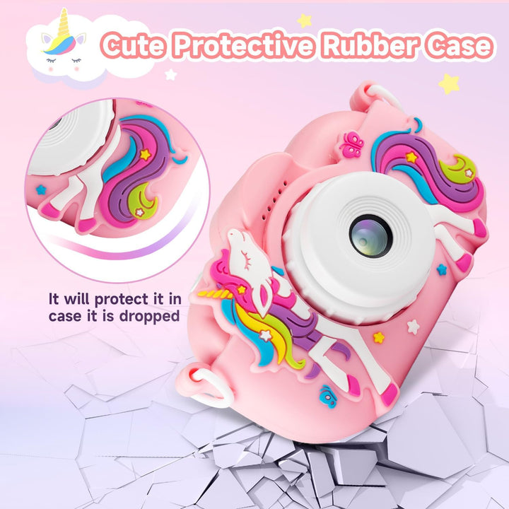MAVOKIS Cámara digital para niños de 3 a 8 años, cámara 1080P para...