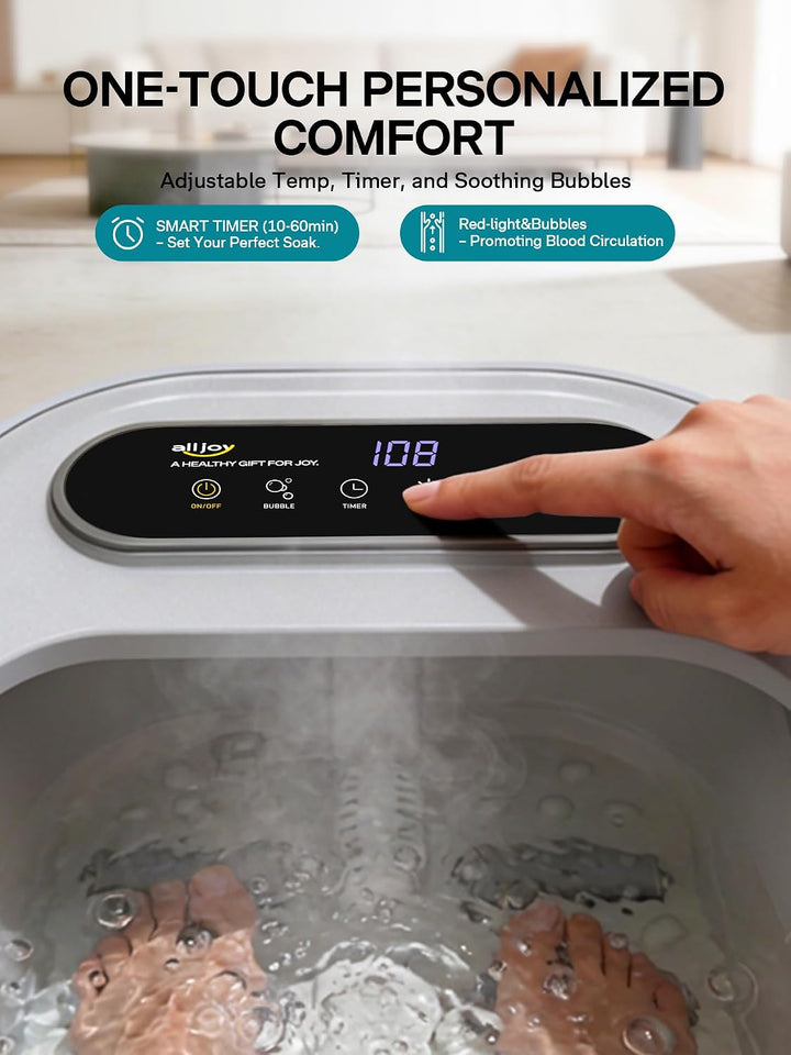 ALLJOY Spa de pies plegable con calor, baño de pies de pedicura con...