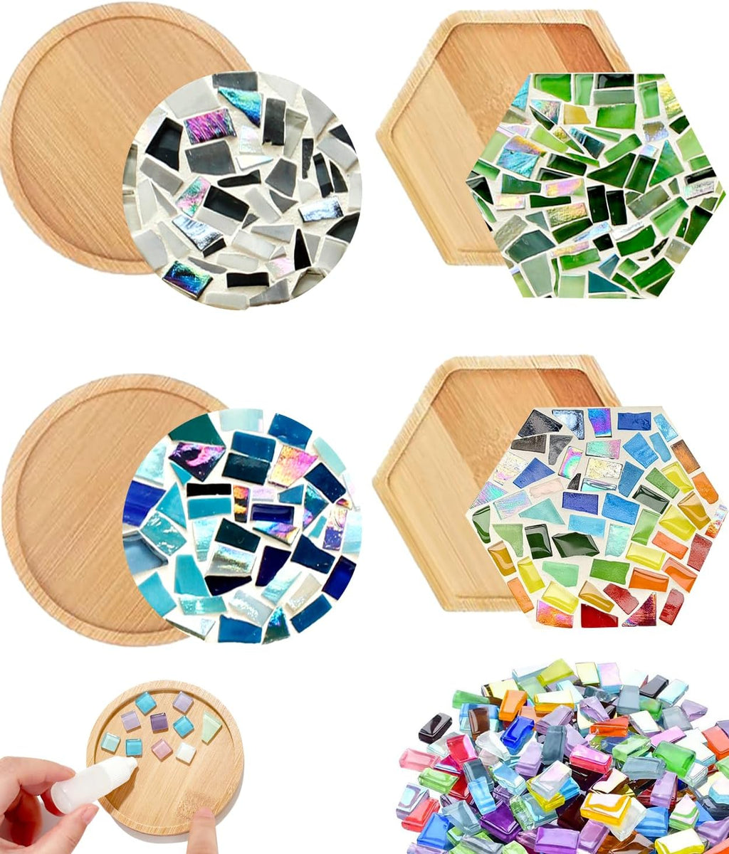 Kit de posavasos de mosaico para niños, paquete de 4