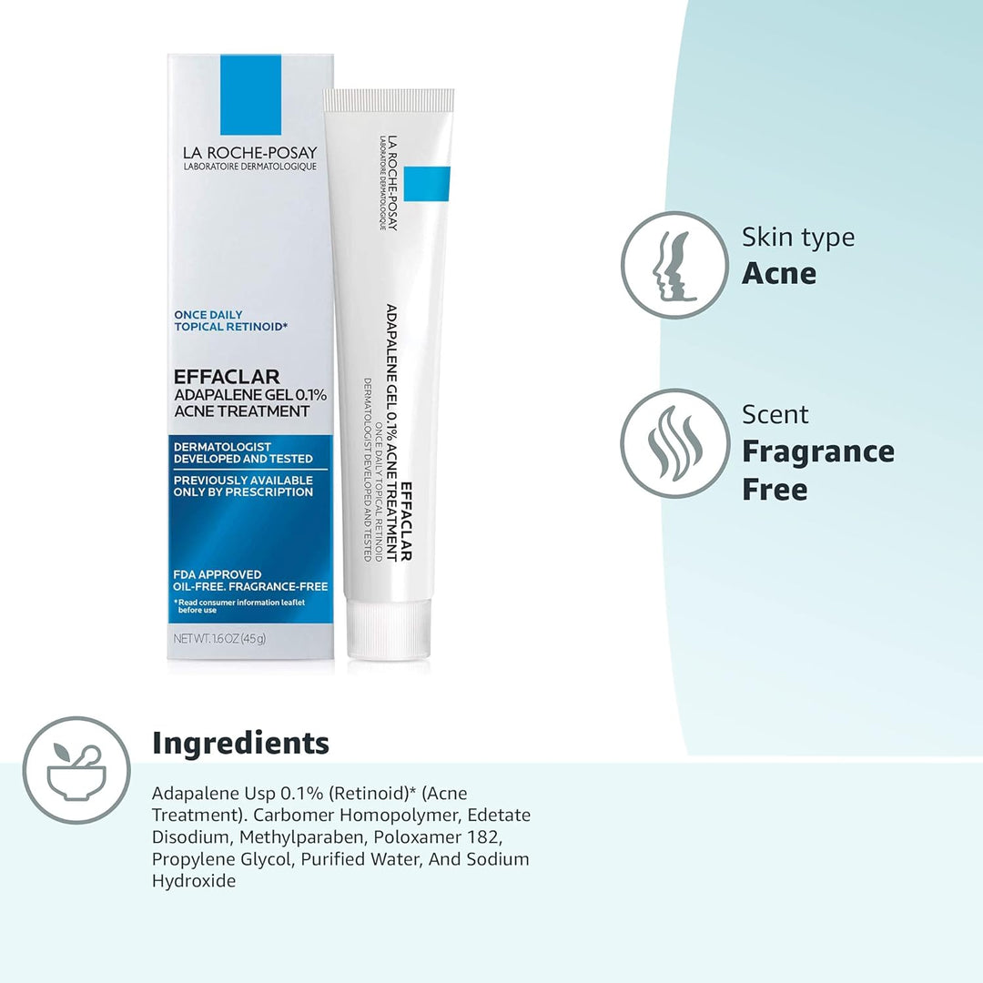 La Roche-Posay Effaclar Adapalene Gel 0.1% Tratamiento para el acné...