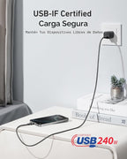 Anker Cable Nano USB C a USB C, cable de carga rápida de 240 W (negro