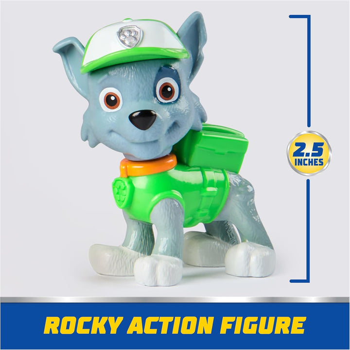 PAW Patrol, Camión de reciclaje de Rocky, juguete con figura de acc...