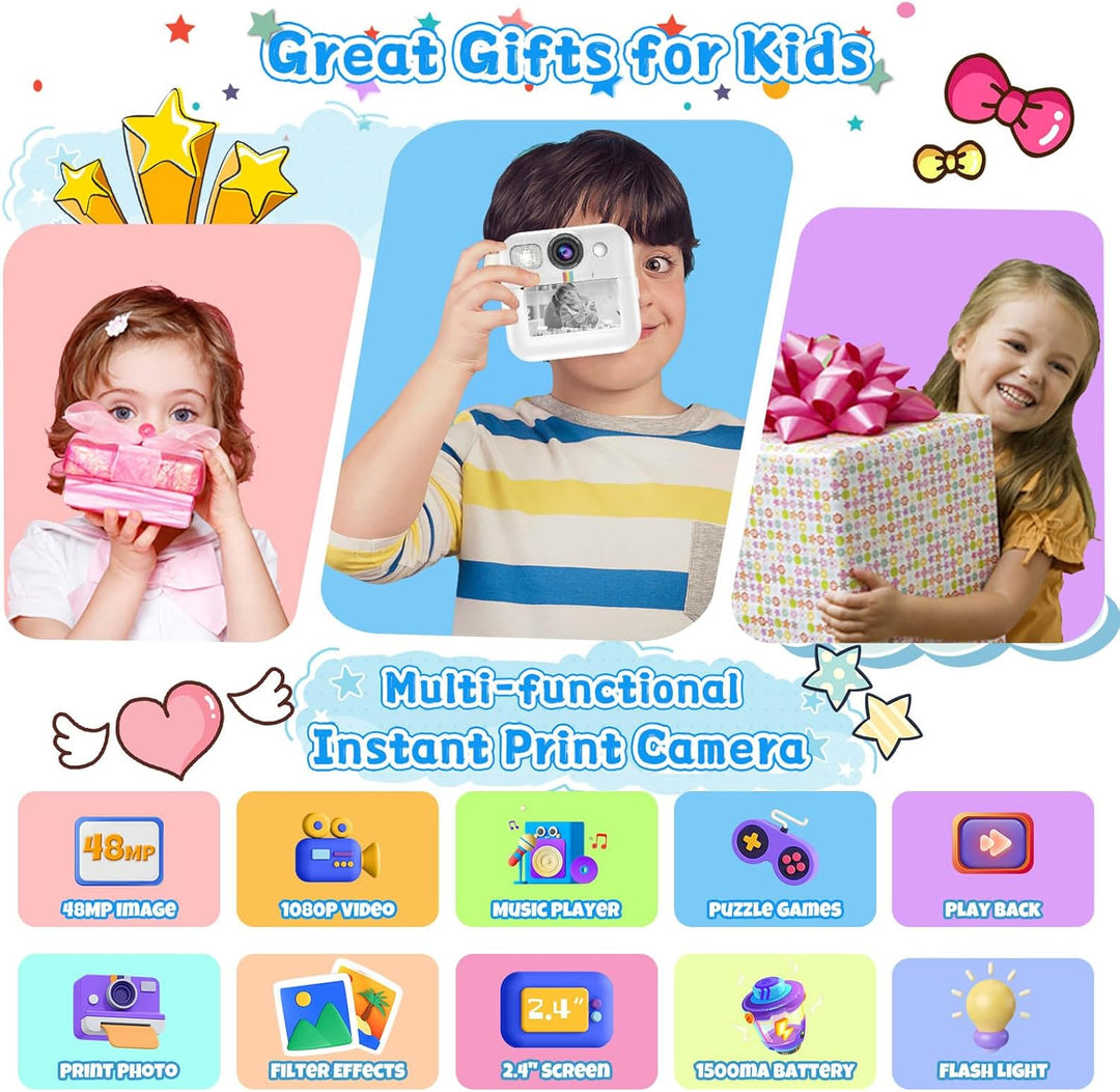 Cámara de impresión instantánea para niños, regalos para niñas y ni...