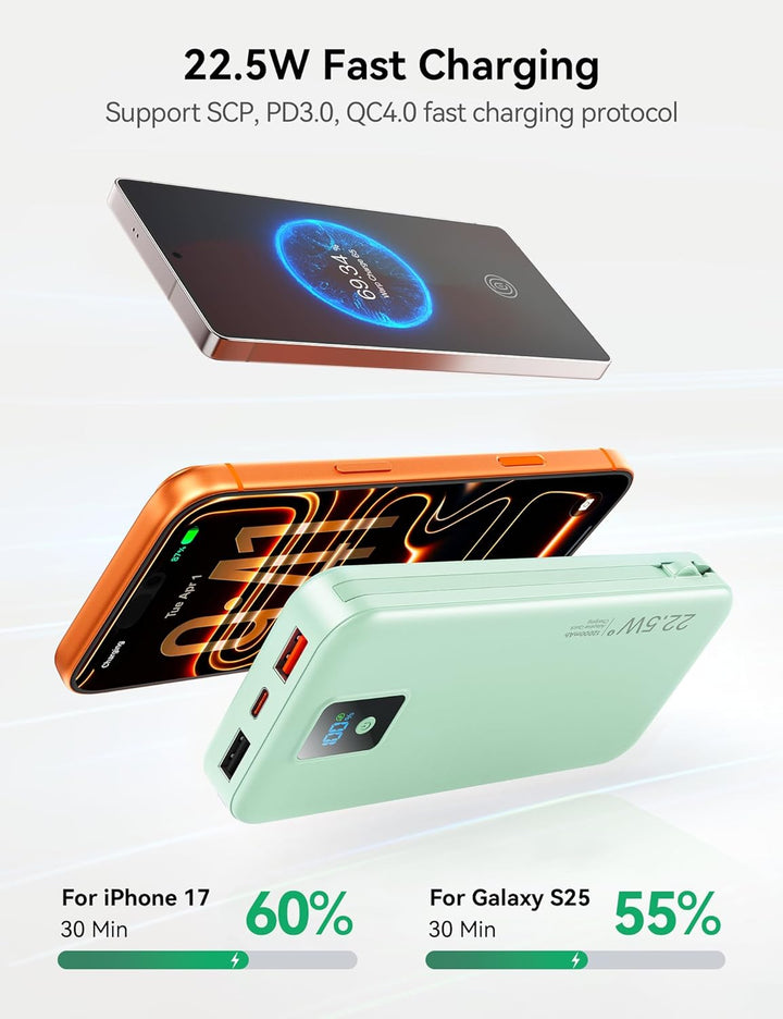 Cargador portátil, cargador de batería de carga rápida de 12000 mAh...