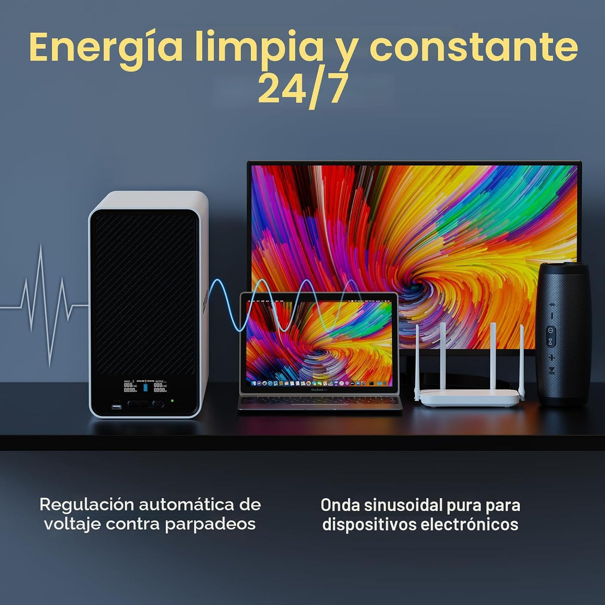 GOLDENMATE Batería de reserva y protector contra sobretensiones de batería