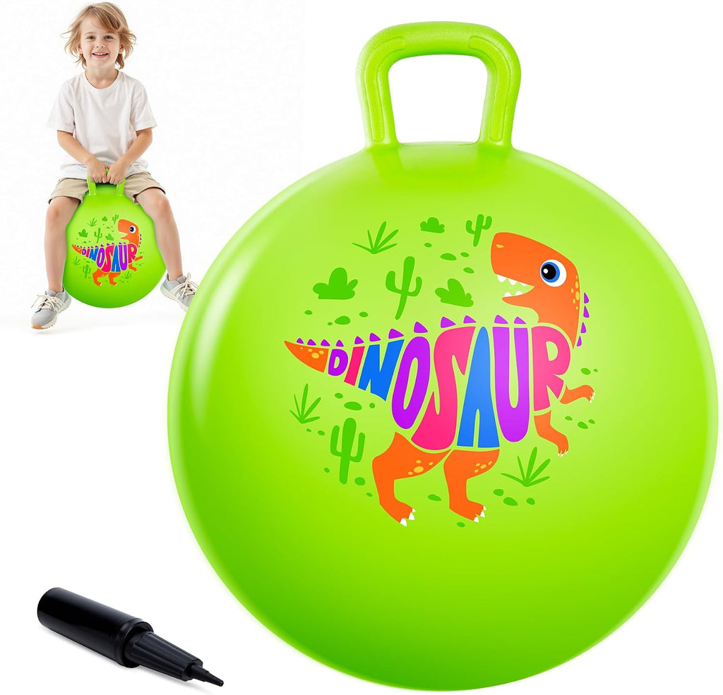 Bola de tolva para niños de 3 a 8 años, pelota hinchable de 18 pulgadas con asa, dinosaurio verde