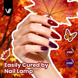 VANREESA Juego de 24 esmaltes de uñas de gel de otoño con capa base...
