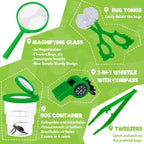 Kit de explorador para niños, atrapa insectos con prismáticos y chaleco de